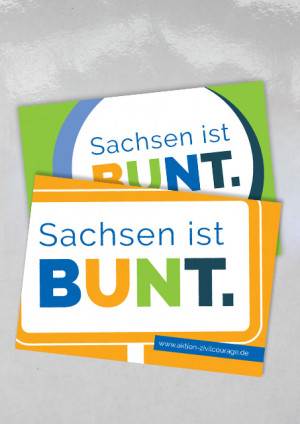 Postkarten Sachsen ist BUNT Aktion Zivilcourage